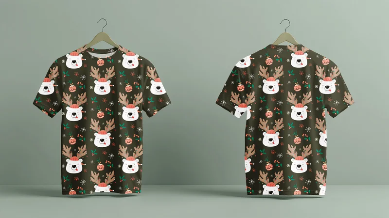 сублимационные футолки: різдвяні ведмедики